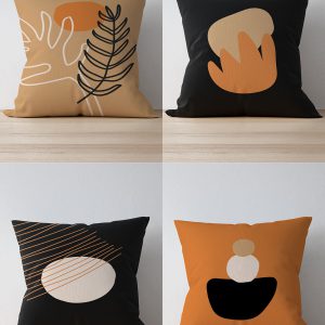 Çift Tarafı Baskılı Sunrise Desenli 4'lü Süet Kırlent Kılıfı 43*43 Cm