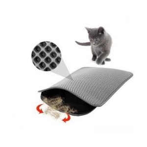 Elekli Kedi Tuvalet Önü Paspası 90 x 59 Cm Gri