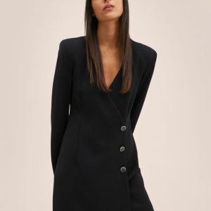 Anvelop Kesimli Düğmeli Elbise