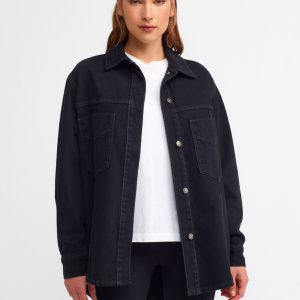 5311 Yırtmaçlı Siyah Gömlek-siyah