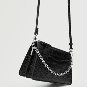 Timsah Derisi Görünümlü Çapraz Çanta