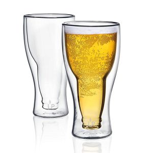 Çift Cidarlı Çift Camlı Bira Bardağı 2'li Set