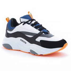 Erkek Siyah Beyaz File Füme Oranj Sneaker Günlük Spor Ay