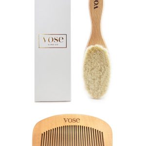 Yumuşak Keçi Kılı Bebek Saç Fırçası & Ahşap Tarak