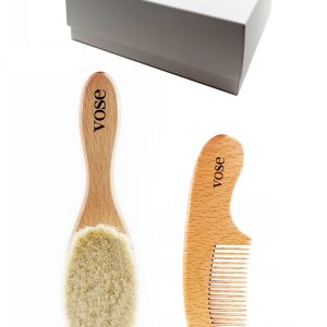 Ahşap 2' li Set Yumuşak Bebek Saç Fırçası 0 Ay+ ve Ta