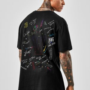 Azurco Oversize Cool Dude Baskılı Siyah Tshirt