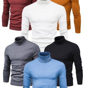 6 Adet Boğazlı (balıkçı Yaka) Kazak (siyah - Beyaz - B