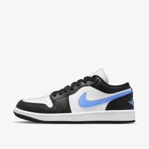 Air Jordan 1 Low Black University Blue White (w) Kadın Spo