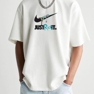 Zokawear Unısex Oversıze Just Rick It Baskılı T-shırt