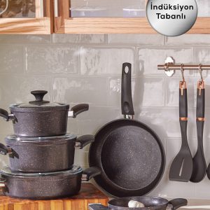 Biogranit Blackgold New Indüksiyon Tabanlı 13 Parça Tenc