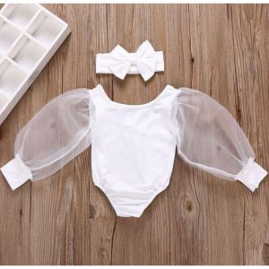 Tül Kollu Çocuk Body