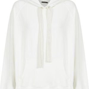 Unisex Ekru Kapüşonlu Kangru Cep Oversize Sweatshirt