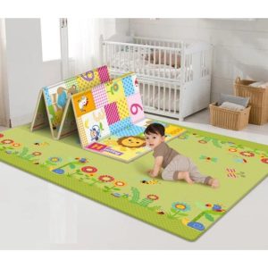 Çift Taraflı Katlanabilir Bebek Oyun Matı 180x100x1 Cm