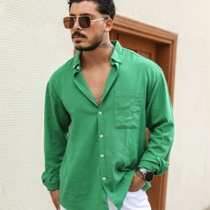 Tek Cepli Uzun Kollu Oversize Gömlek