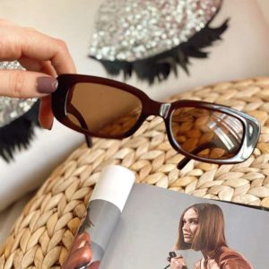 Chunky Frame Vintage Kahverengi Güneş Gözlüğü