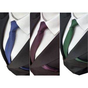 Acem Mavi - Mürdüm - Yeşil Renk 3'lü Armürlü Kravat V