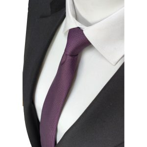 Açık Mürdüm Renginde Armürlü Oxford Desenli Kravat Ve