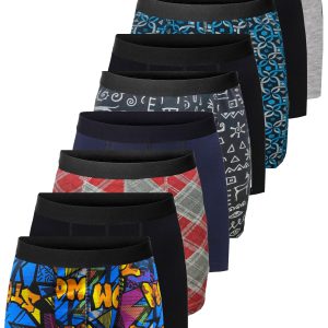 Desenli Düz Karışık Erkek 9'lu Paket Pamuklu Boxer