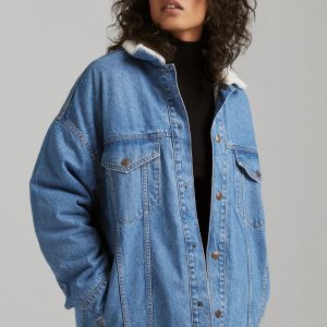Suni Yünlü Oversize Denim Ceket