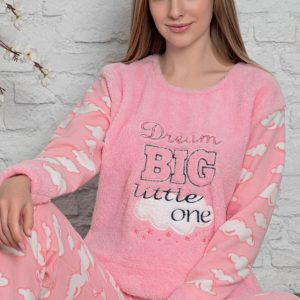 Uzun Kol Polar Kışlık  Kadın Pijama Takımı Alt Üst T