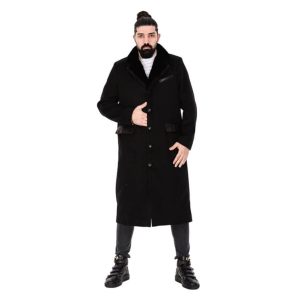 Erkek Kaşmir Kaban Siyah U-974-20266 Fa6