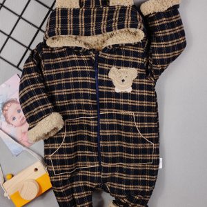 Welsoftu Önden Cepli Kapşonlu Tarz Bebek Tulum