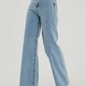 90's Mavi Kar Yıkama Power Likralı Süper Yüksek Bel Sal