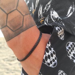 Unisex Urban Siyah Çelik Bileklik