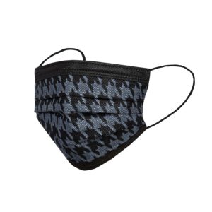 Yıldızlı Siyah Desen Filtre 3 Katlı Tam Full Ultrasonik Cerrahi Maske 50 Adet