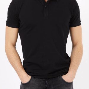 Erkek Polo Yaka Tişört T-shirt Siyah