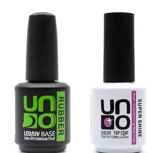 Top Coat Super Shine+base Coat Rubber Uno 15ml+15ml