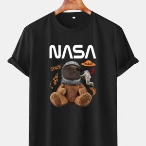 Unisex Beyaz Ayıcı Nasa Tshirt