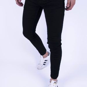 Erkek Siyah Düz Likralı Skinny Jean Pantolon
