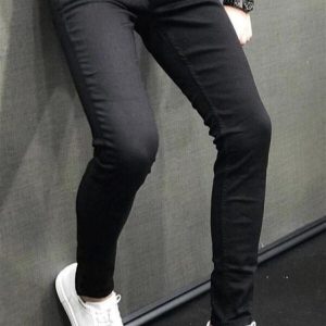 Erkek Siyah Likrali Kot Pantolon