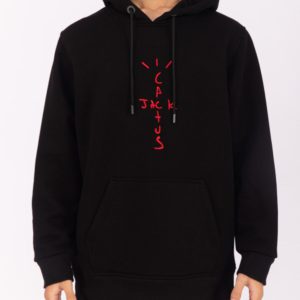 Erkek Siyah Jack Cactus Detaylı Nakışlı Hoodie  Sweatshirt
