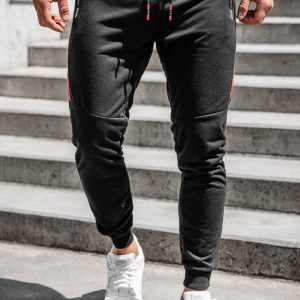 Erkek Slim Fit Eşofman Altı Yandan Fermuarlı Cepli 3 Ren