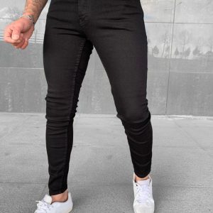 Erkek Siyah Super Skinny Fit Jeans Pantolon