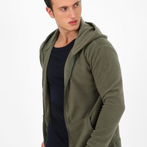 Erkek Kapişonlu Femuarlı Polar Sweatshirt