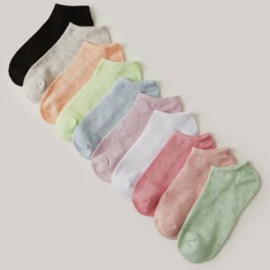 10 Çift Koton Karışık Renk Kadın Patik Çorap