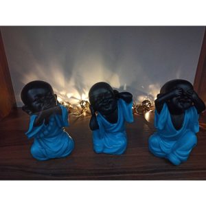 3'lü Görmedim Duymadım Biblo Turkuaz-siyah