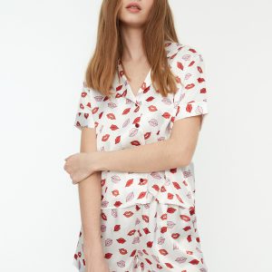 Çok Renkli Saten Dokuma Pijama Takımı THMSS22PT0275