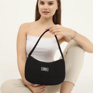 U11 Siyah Baguette El ve Omuz Çanta 26X16 cm