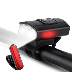 Bicycle Light Set, USB Rechargeable LED Bike Front Light &