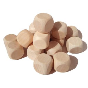 100 Pcs Blank Wooden Dice Unfinished Square Blocks 6 Sided