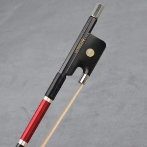 Unique Carbon Fibre Cello Bow with Red Crystal Full Size 4/