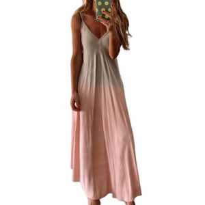 tyrrdtrd Kadın Elbise Gradyan Renk Büyük Etek Ucu İlkba