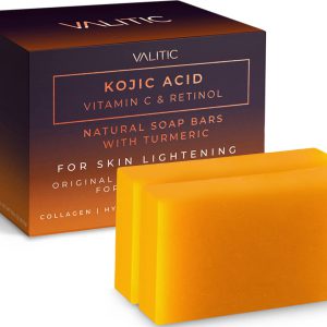 Valitic Kojic Acid Vitamin C and Retinol Soap Bars with Tur