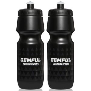 Bike Water Bottle BPA Free 750ml 2 Pack (Black)