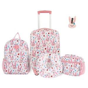 Travelers Club Kids' 5 Piece Luggage Travel Set, Bunny, 5-P