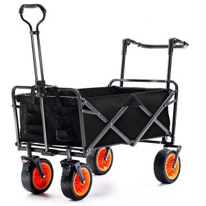 Arabest Folding Wagon Cart Collapsible Utility Big Wheels B